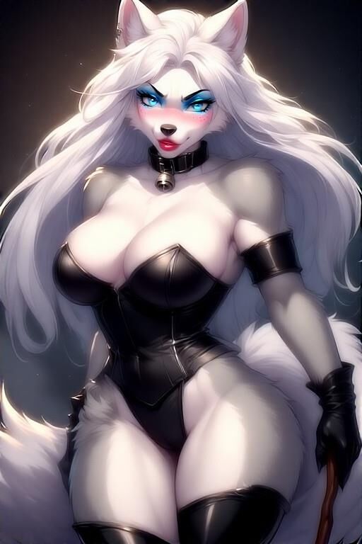 Ai pelzige weibliche Dominatrix Wolf