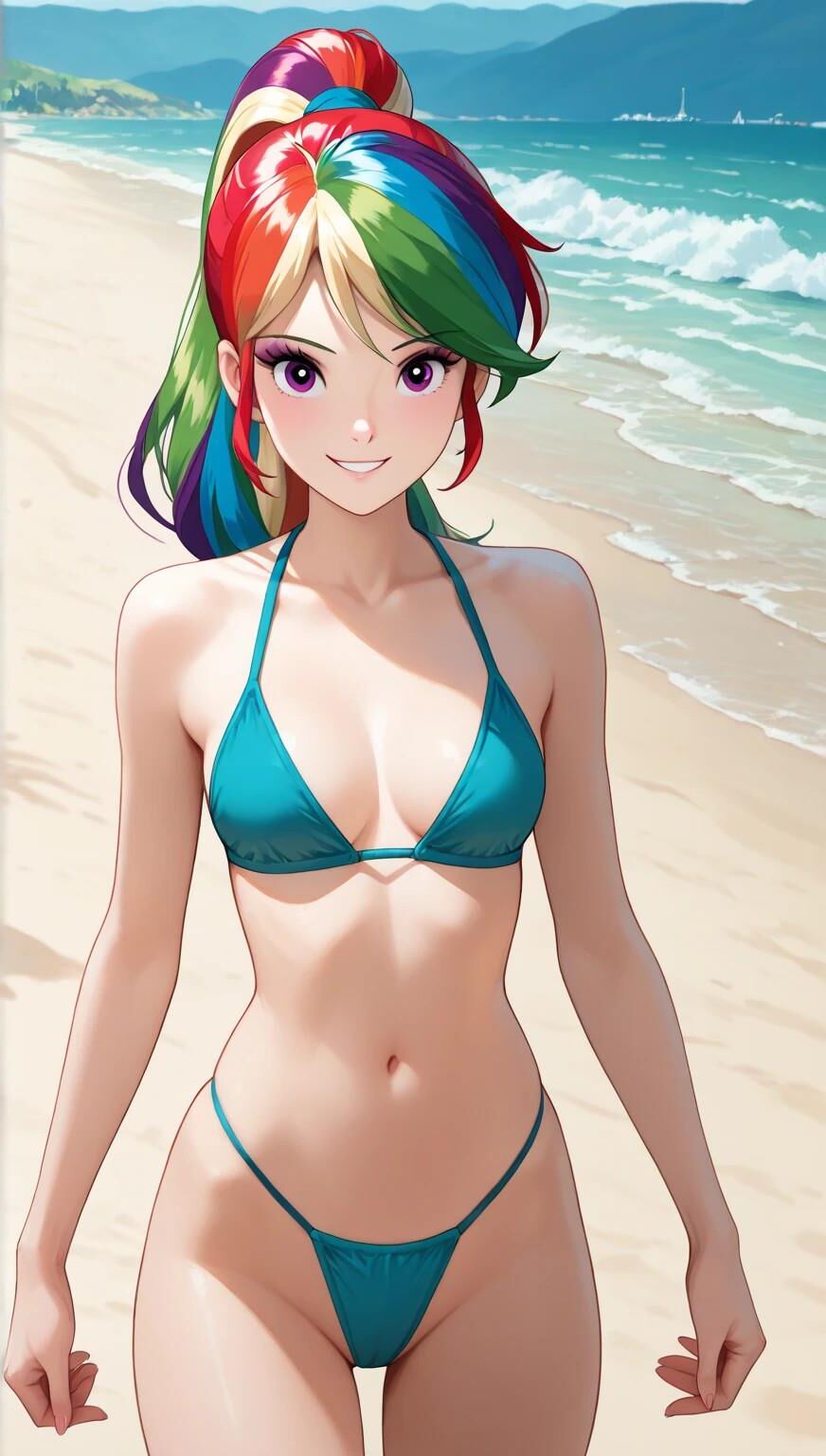 Sexy Regenbogenhaare Mädchen