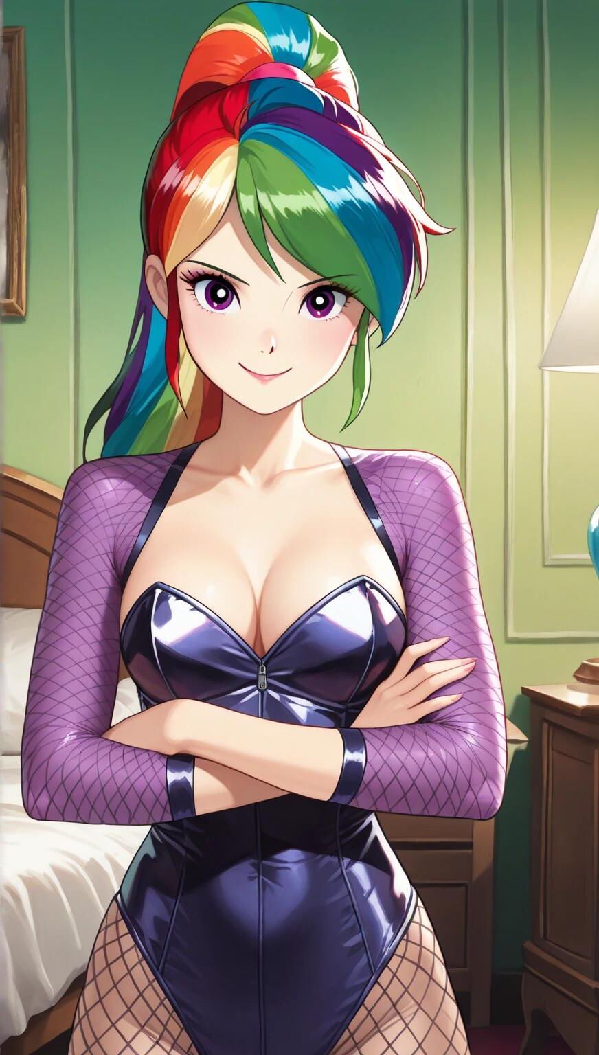 Sexy Regenbogenhaare Mädchen