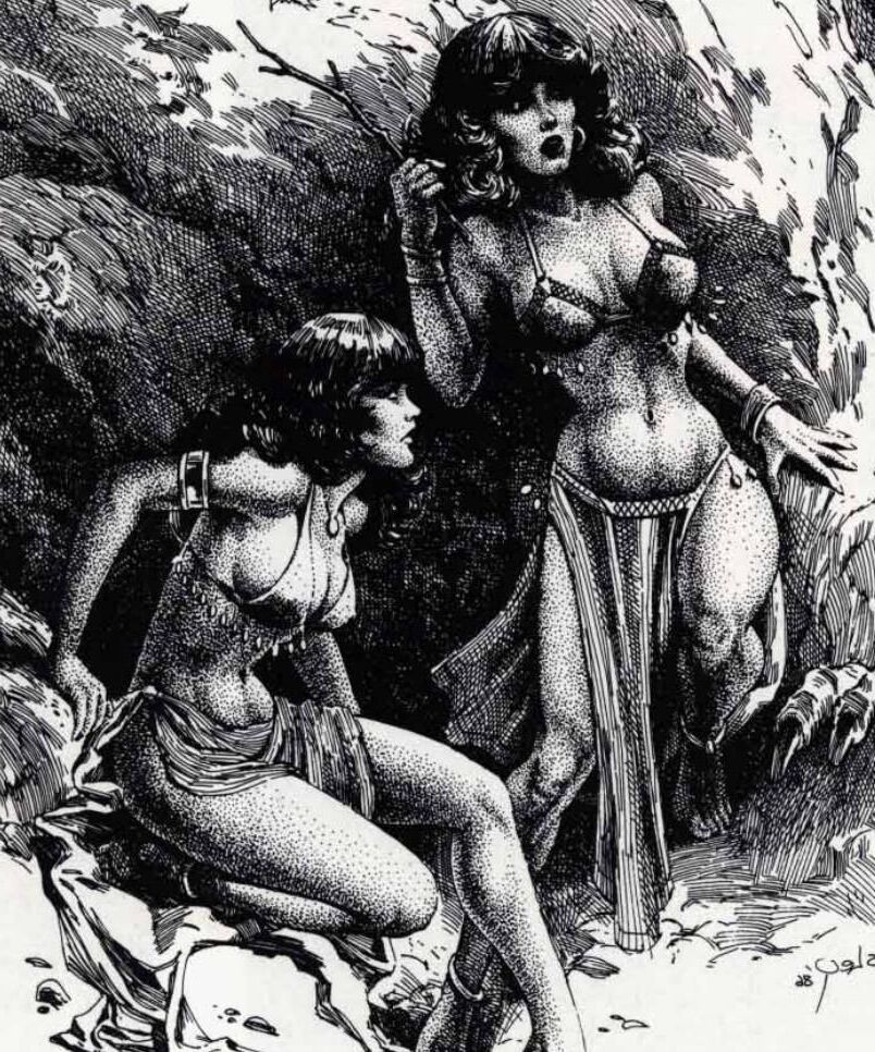 Girls in fantasy role playing art