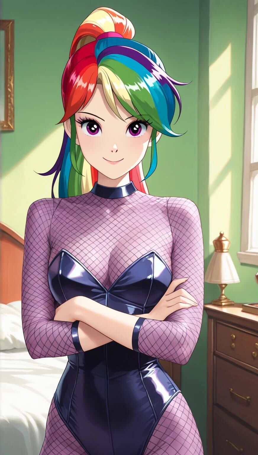 Sexy Regenbogenhaare Mädchen