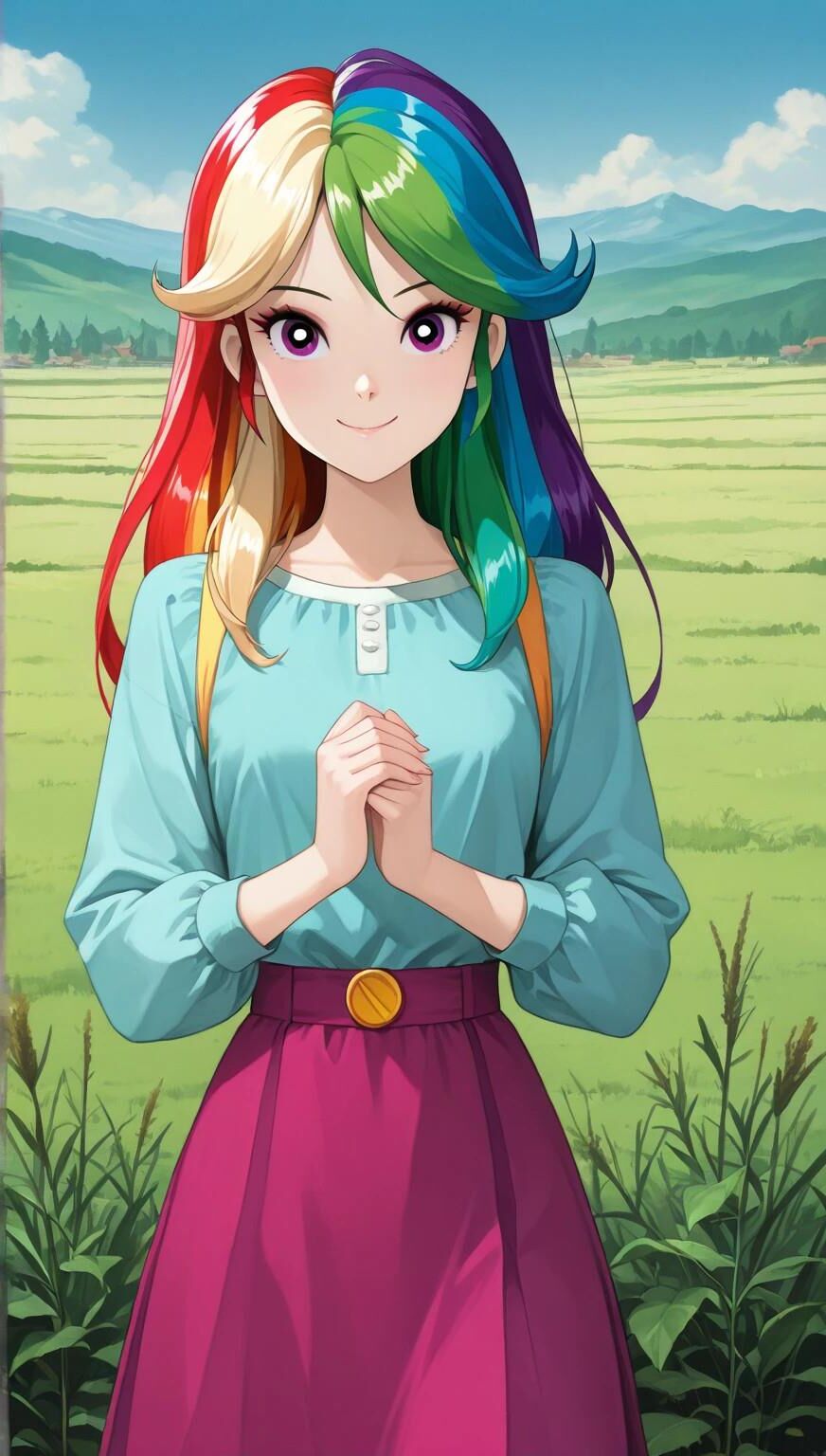 Sexy Regenbogenhaare Mädchen