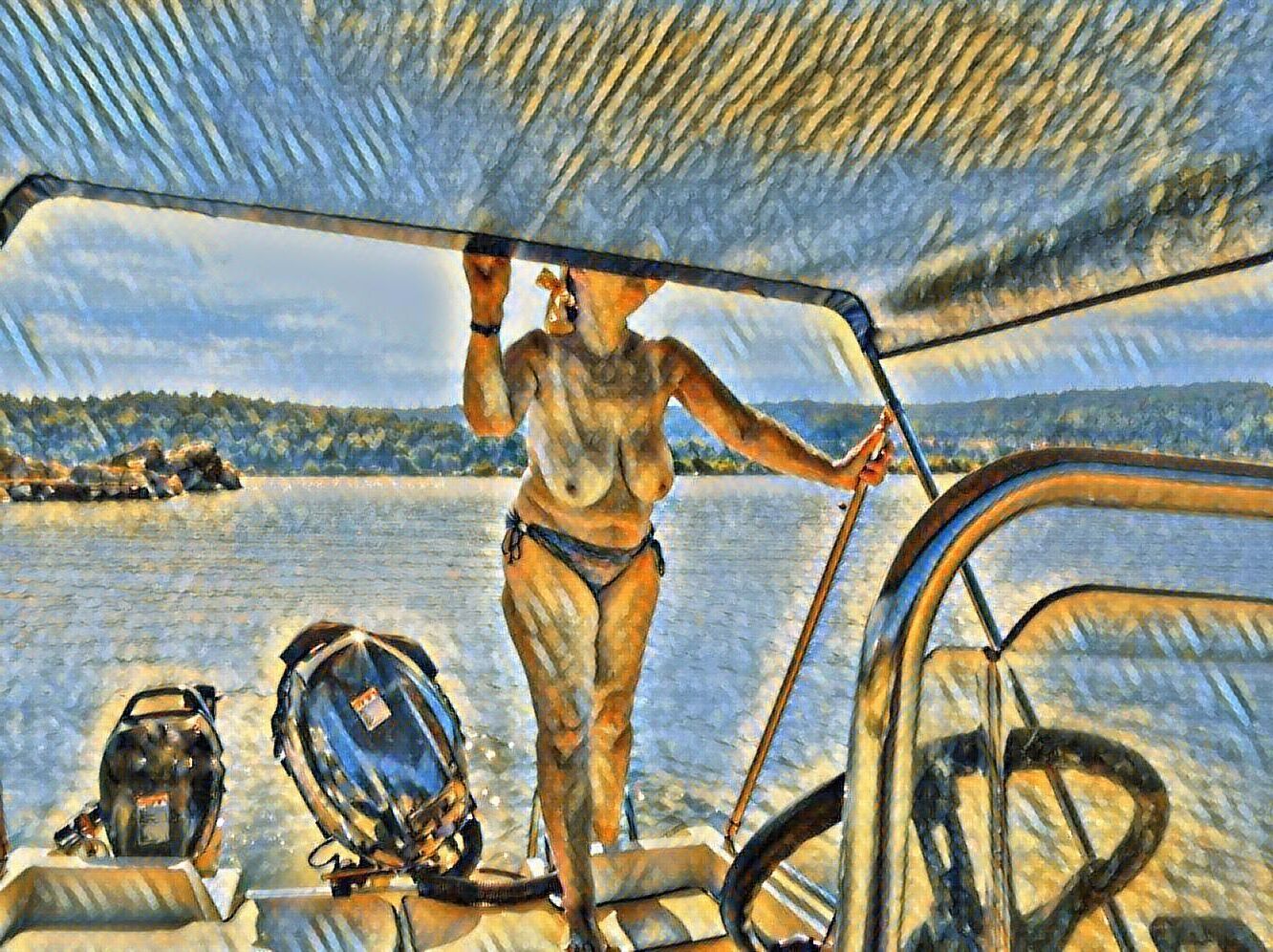 Amo a las chicas cachondas en un bote