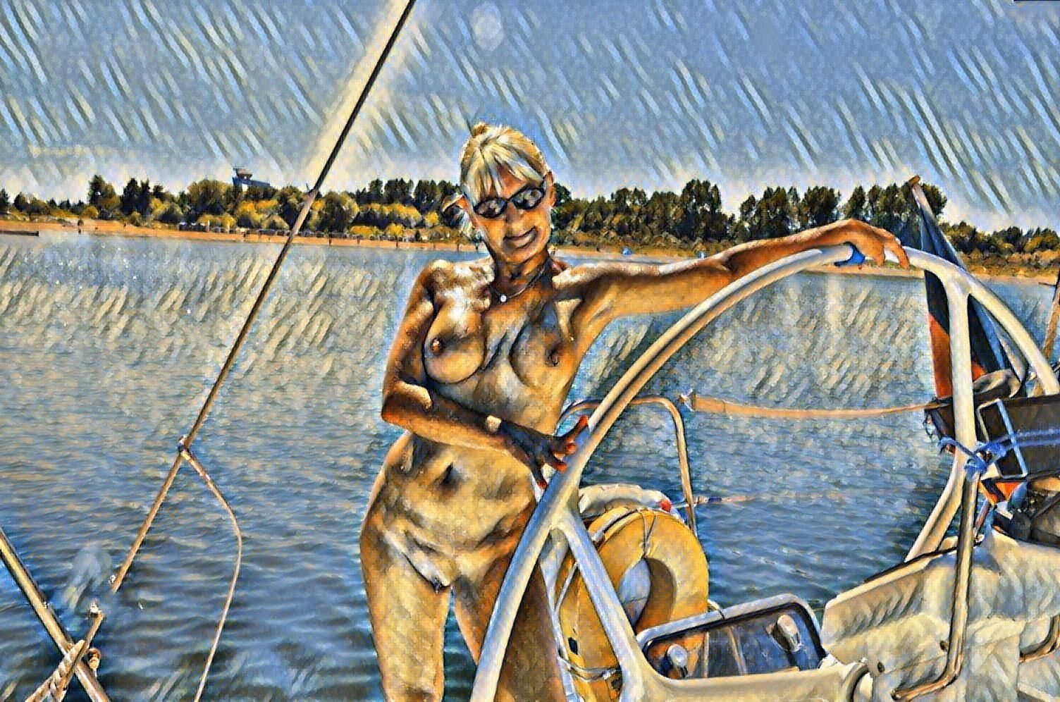Amo a las chicas cachondas en un bote