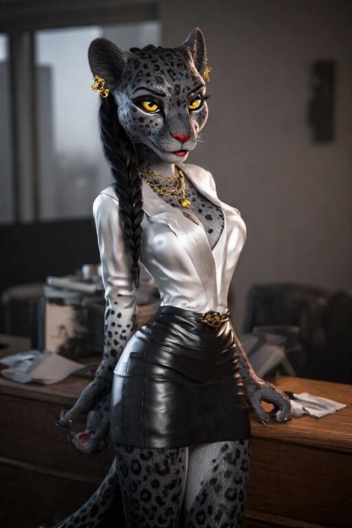 AI Gray Female Panther Secretary 