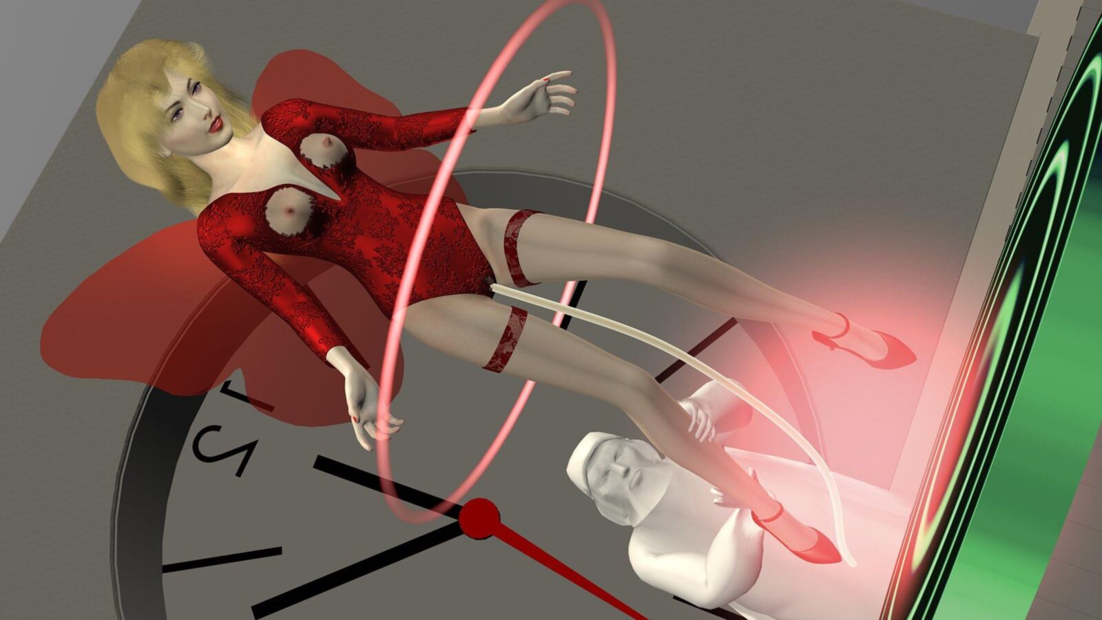 Clock Tower () Angel in Leotard Pantyhose and Heels