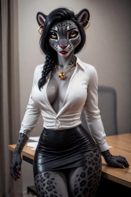 AI Gray Female Panther Secretary 