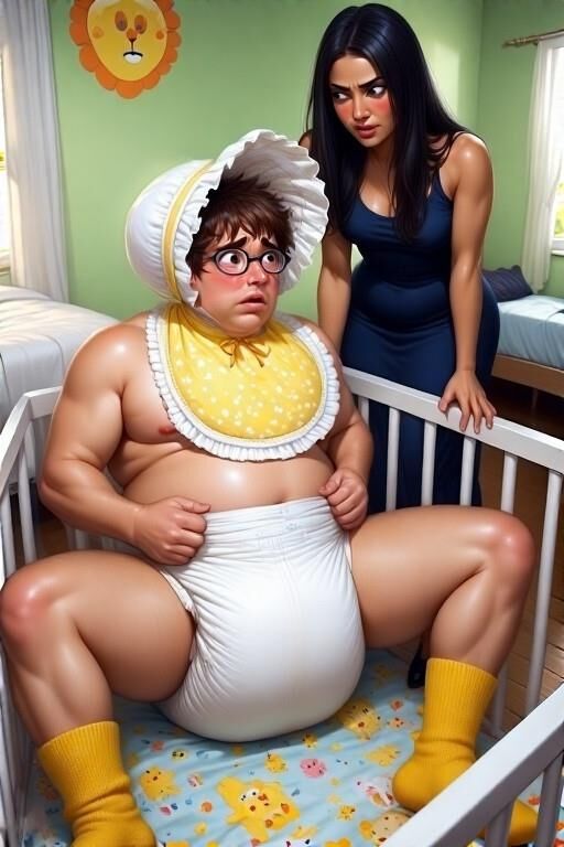 AI Adult Baby and Diaper Artwork Realistic Mix