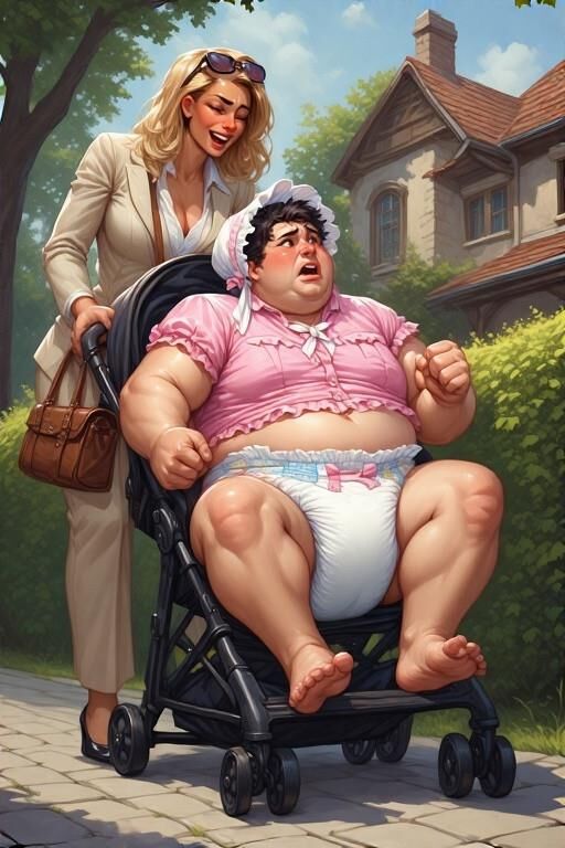 AI Adult Baby and Diaper Artwork Realistic Mix