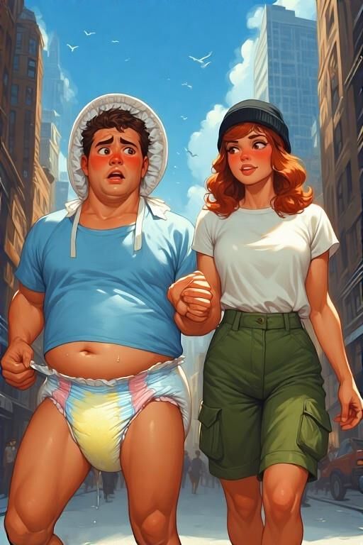AI Adult Baby and Diaper Artwork Realistic Mix