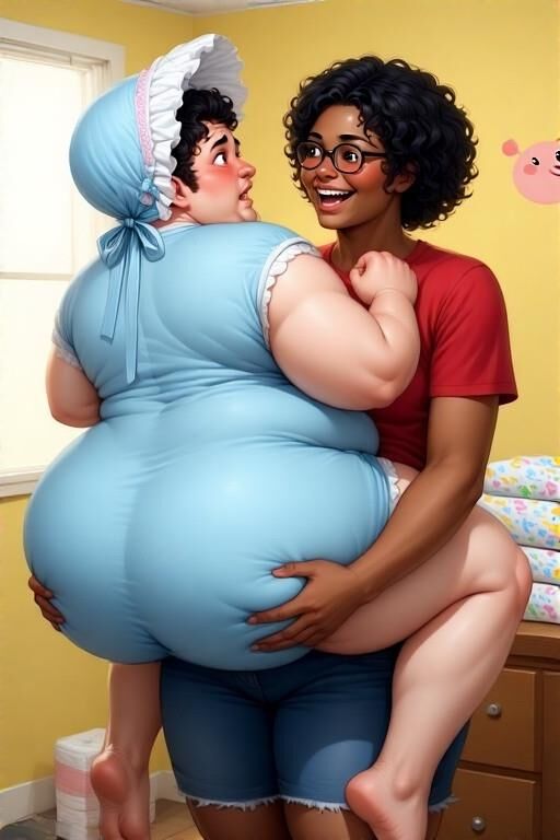 AI Adult Baby and Diaper Artwork Realistic Mix