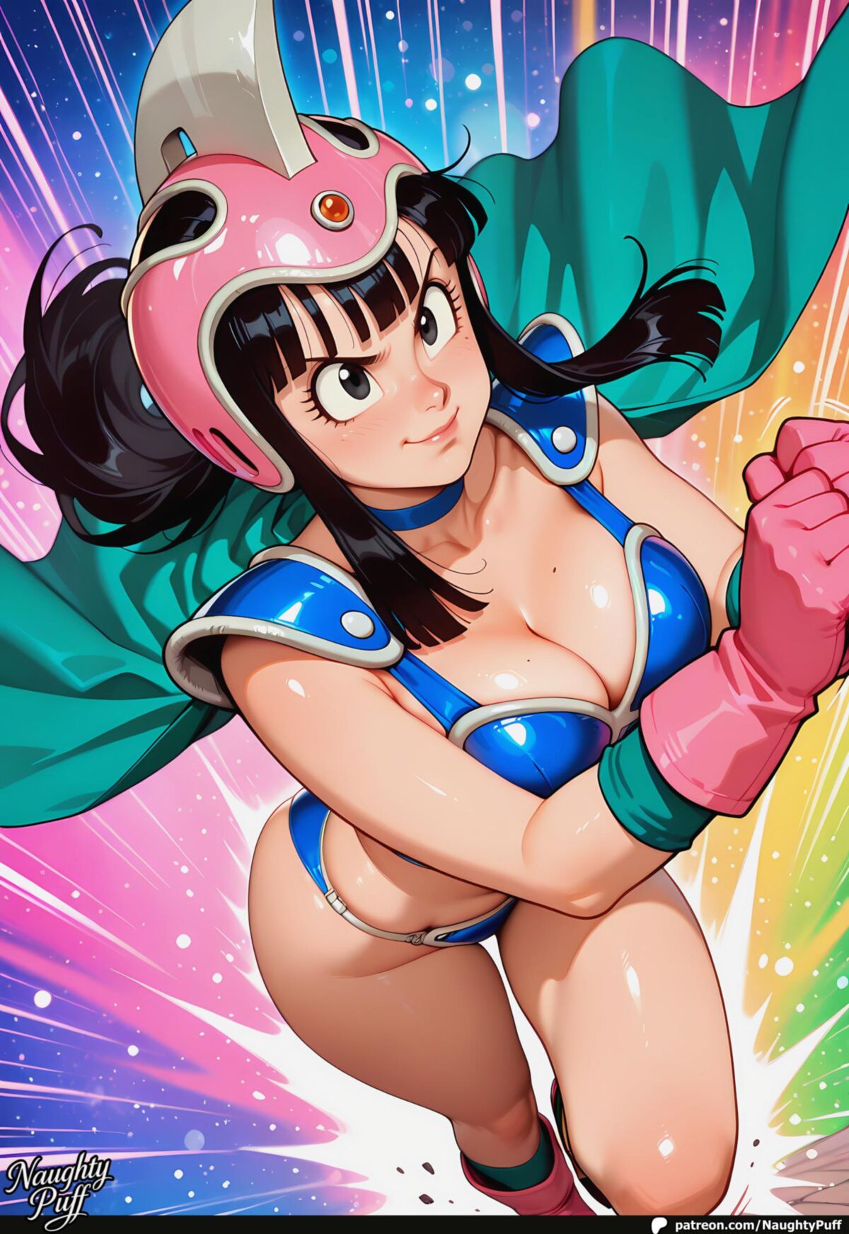 Dragonball Chi Chi in ihrem Schlachtoutfit