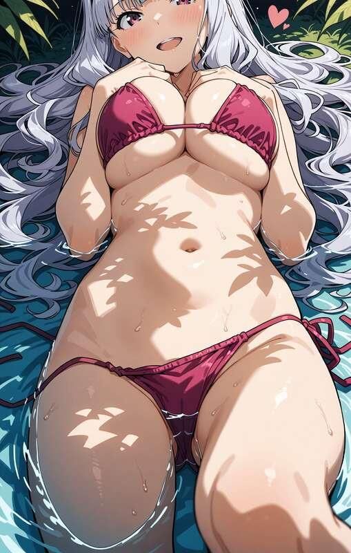 beautiful hentai bikini girl almost naked