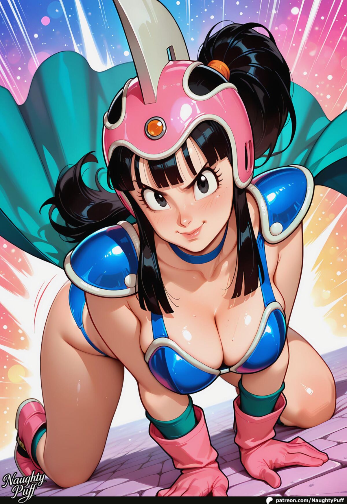 Dragonball Chi Chi in ihrem Schlachtoutfit