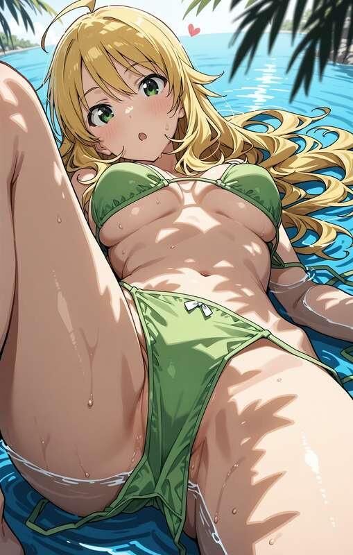 beautiful hentai bikini girl almost naked