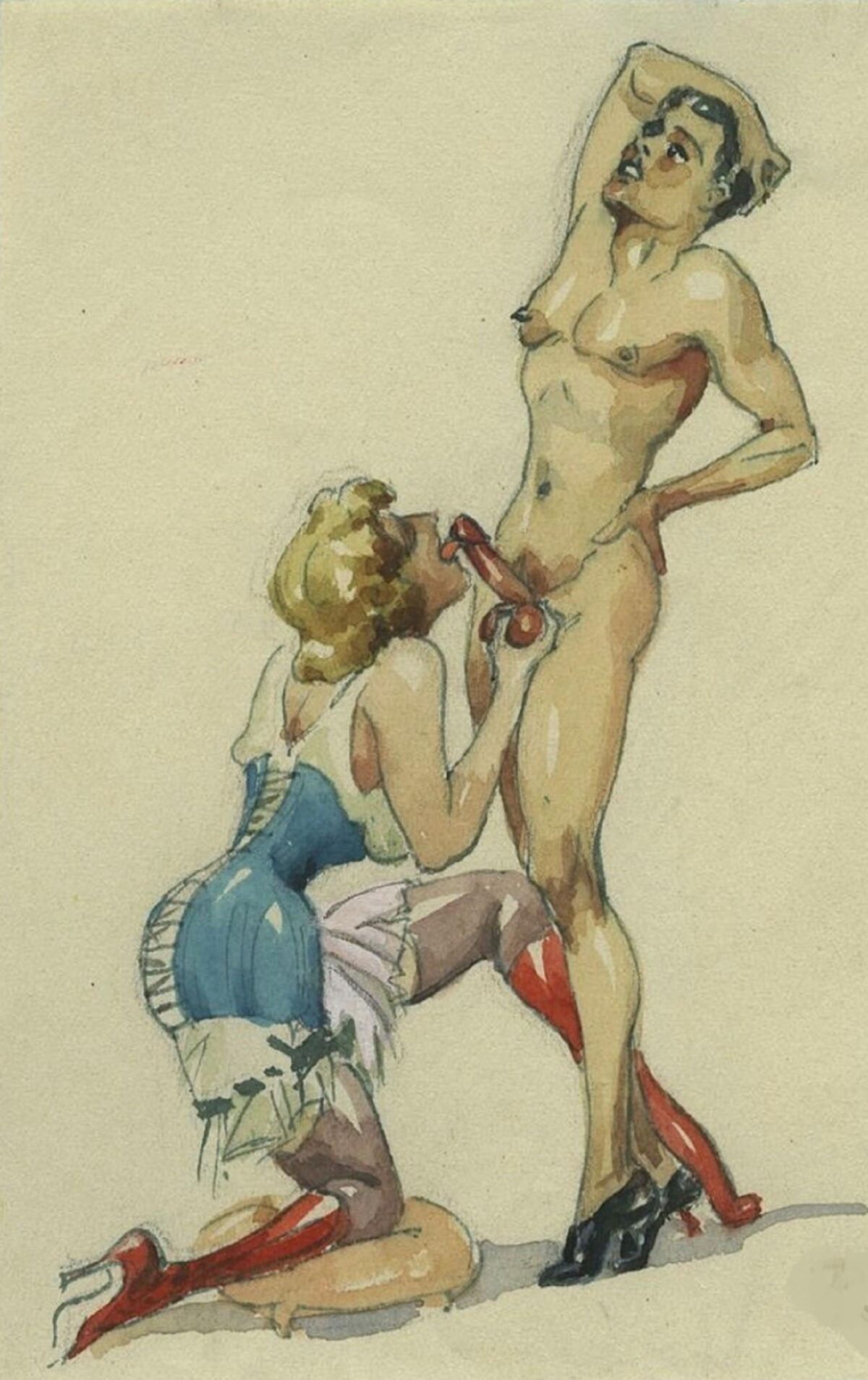 Arte da femdom vintage da Europa Diversa Europeia