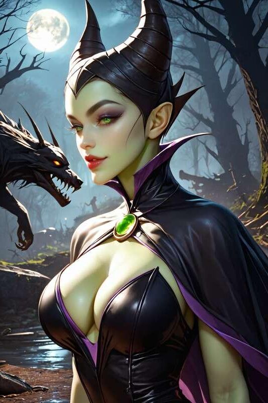 villainess Maleficent is horny woman