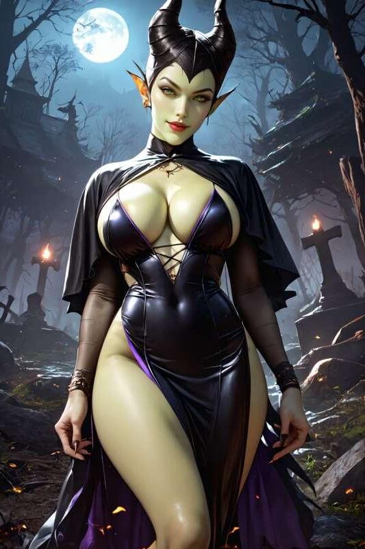 villainess Maleficent is horny woman