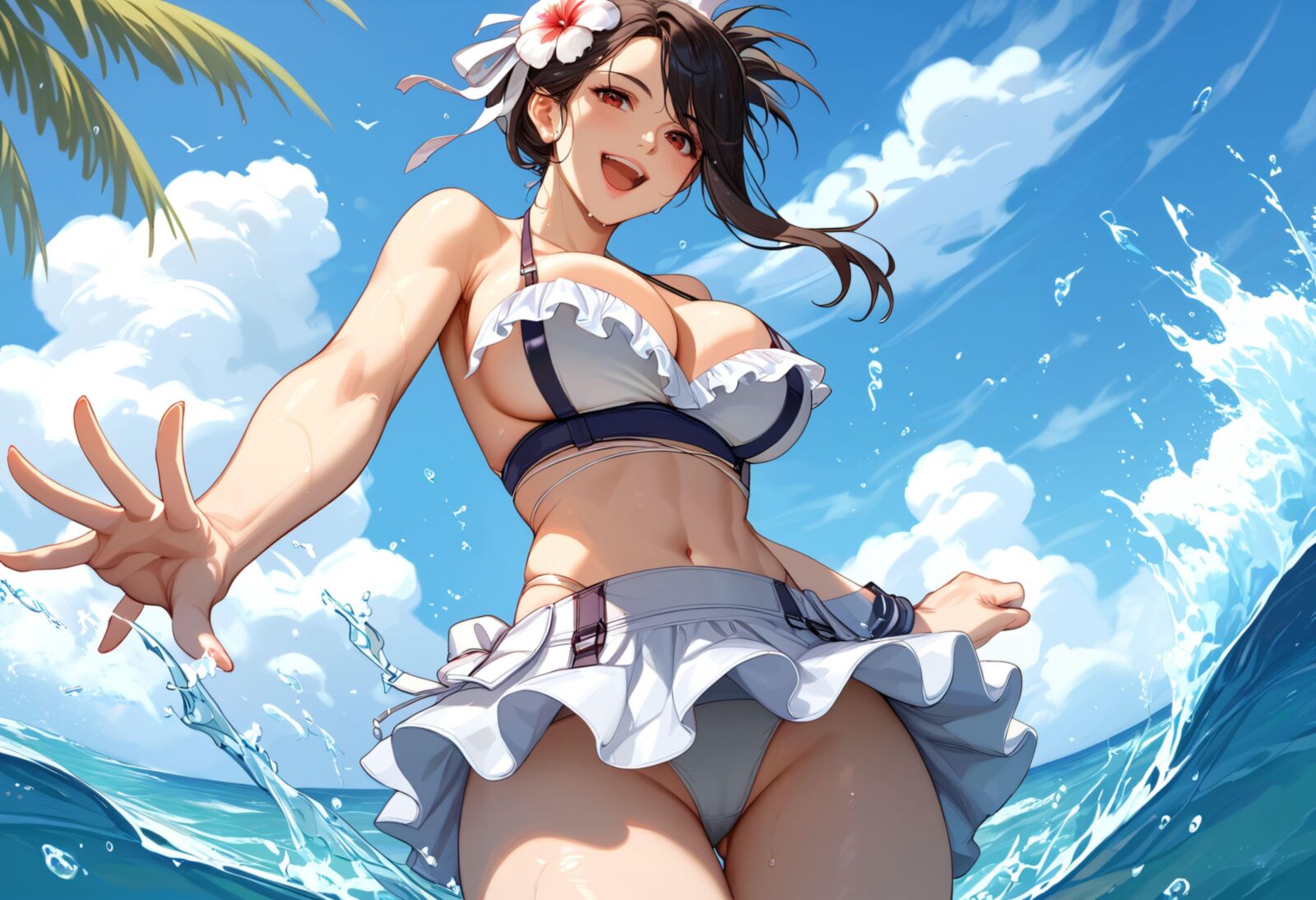 final fantasy tifa on the beach bikini and fucked