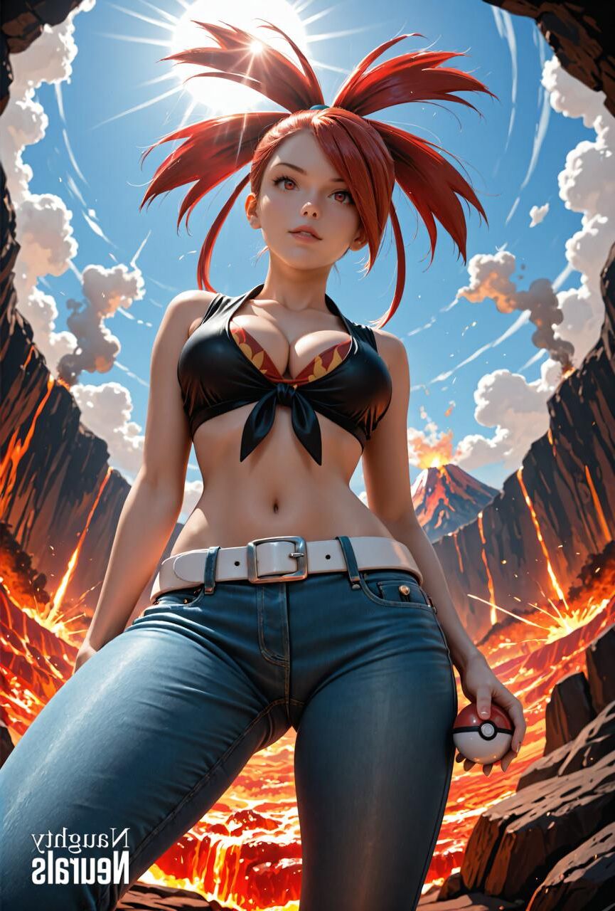 pokemon fire trainer Flannery by the valcano hentai