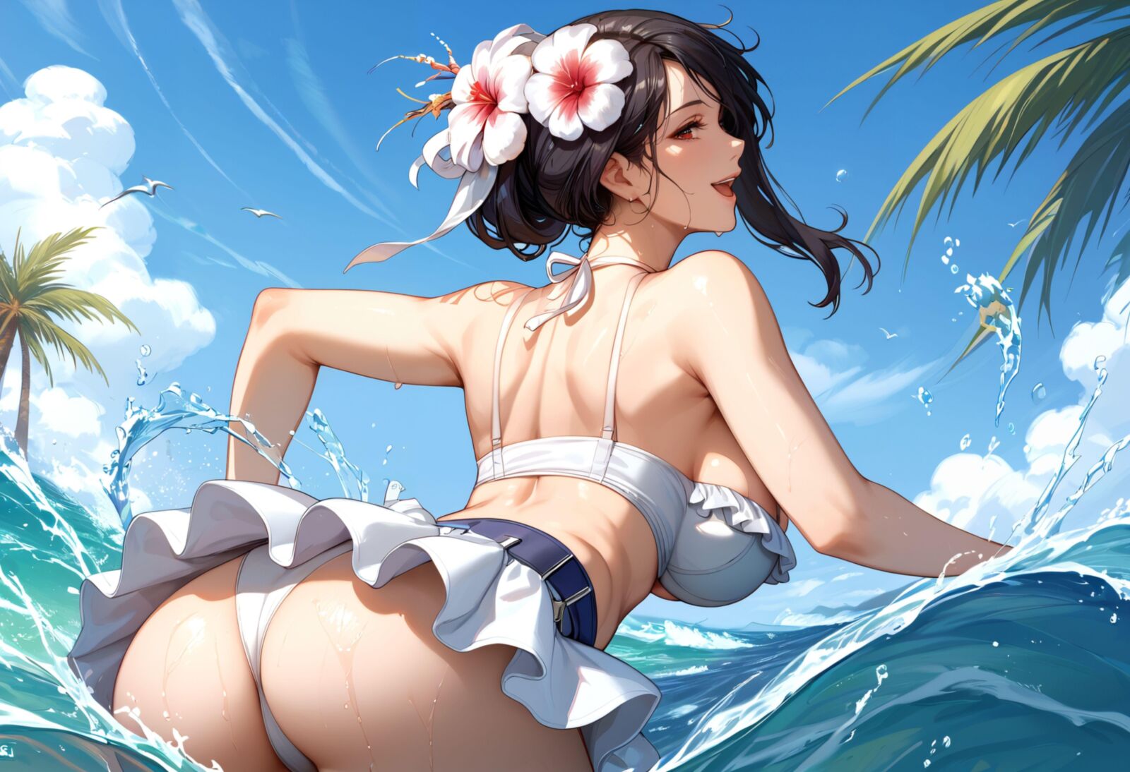 final fantasy tifa on the beach bikini and fucked