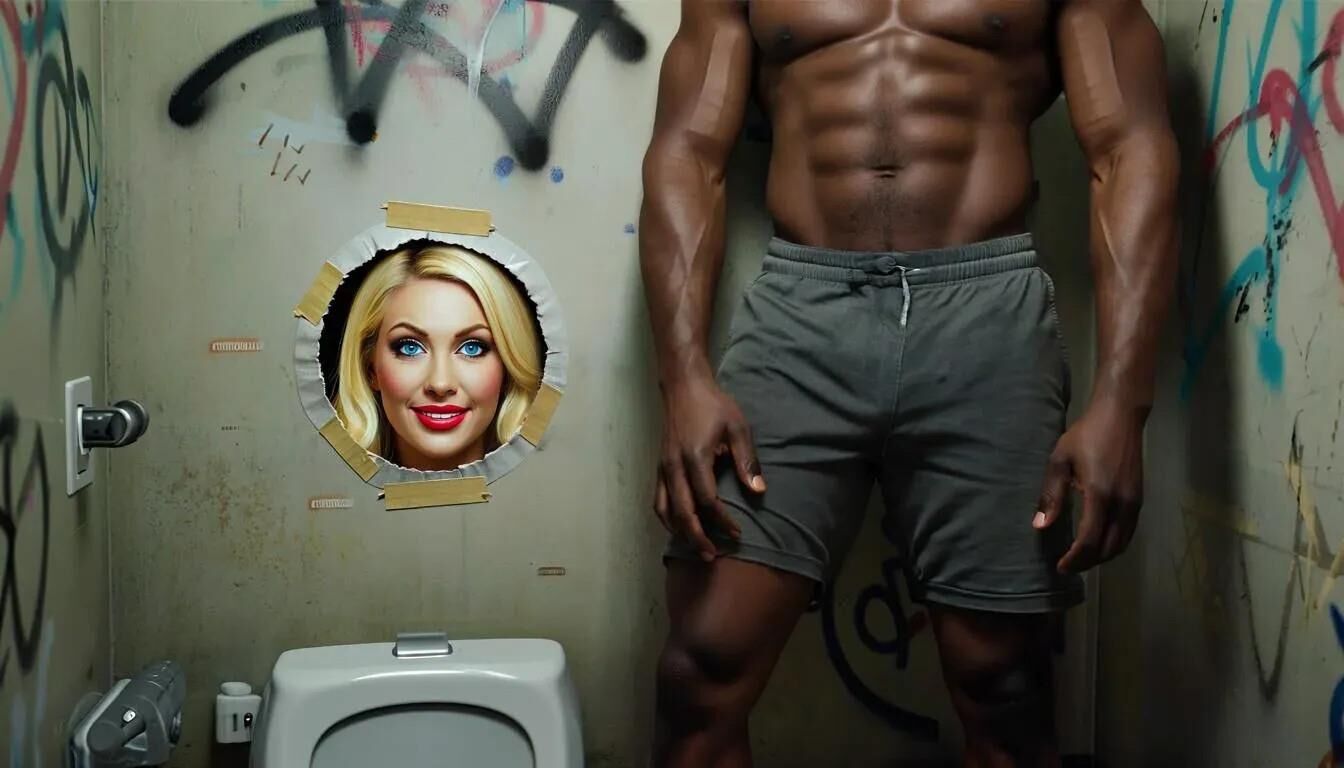 Ai Gloryhole en el baño de hombres en el Centro de Refugiados