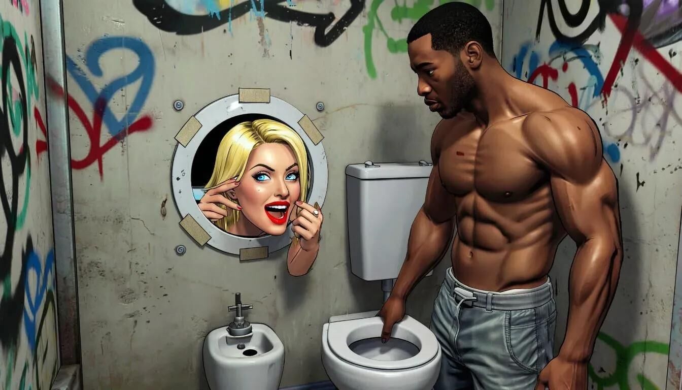 Ai Gloryhole en el baño de hombres en el Centro de Refugiados