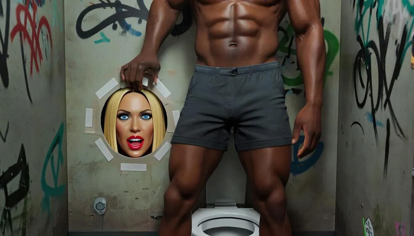 Ai Gloryhole en el baño de hombres en el Centro de Refugiados