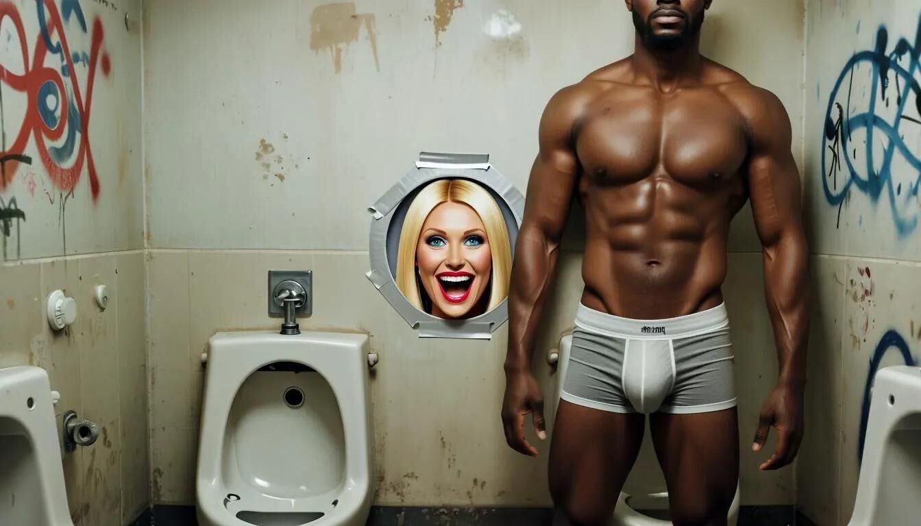 Ai Gloryhole en el baño de hombres en el Centro de Refugiados