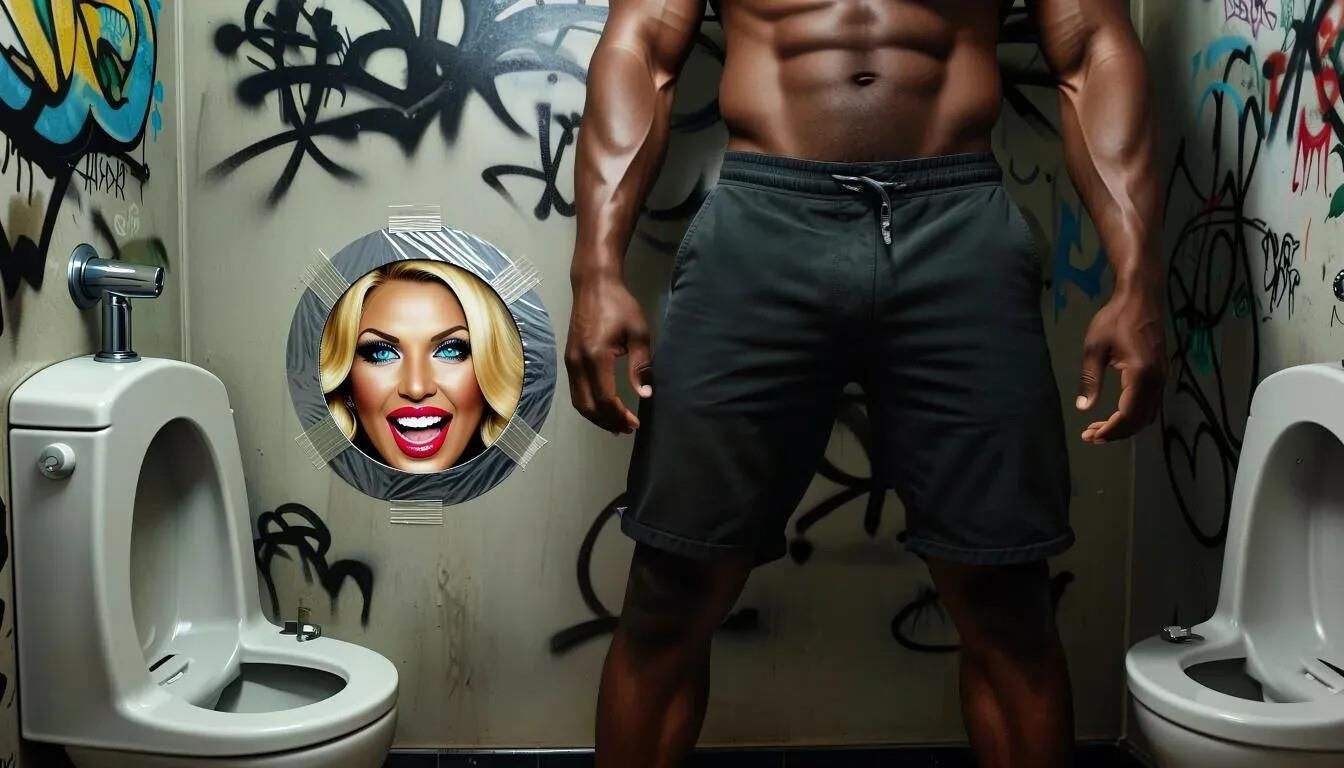 Ai Gloryhole en el baño de hombres en el Centro de Refugiados