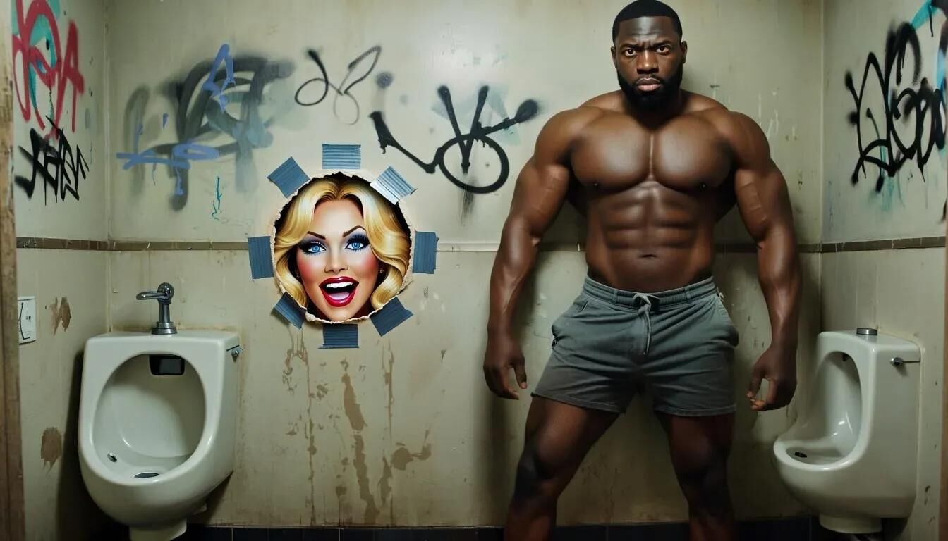 Ai Gloryhole en el baño de hombres en el Centro de Refugiados