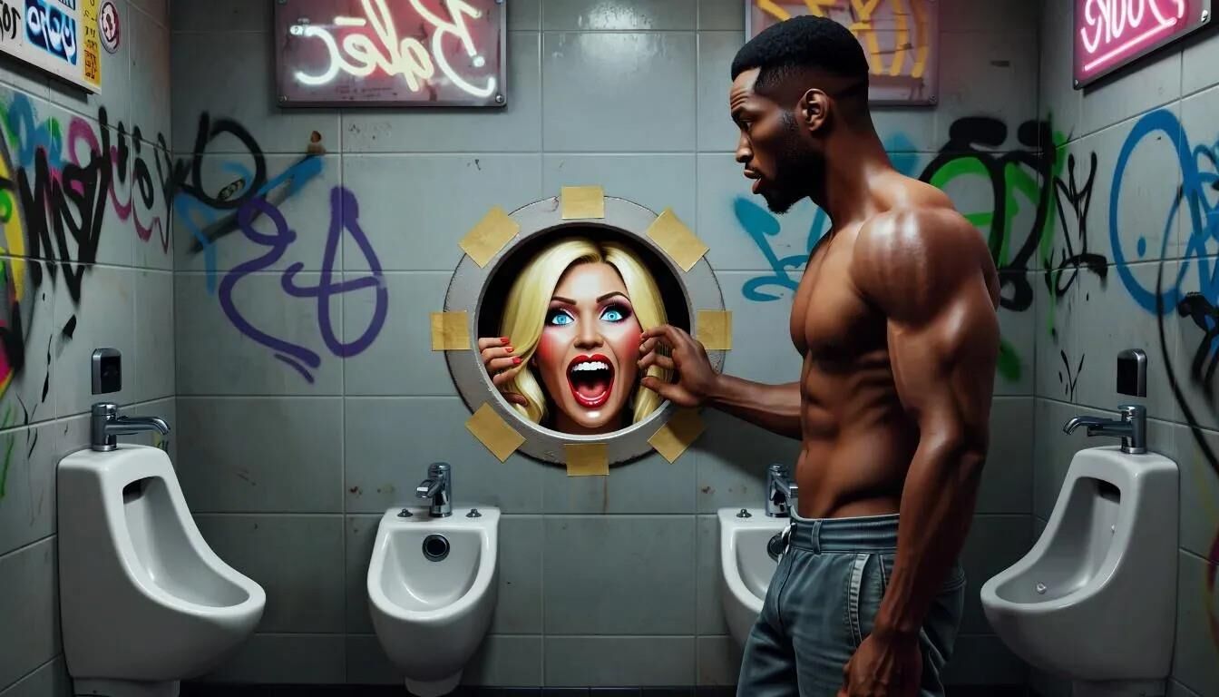 Ai Gloryhole en el baño de hombres en el Centro de Refugiados
