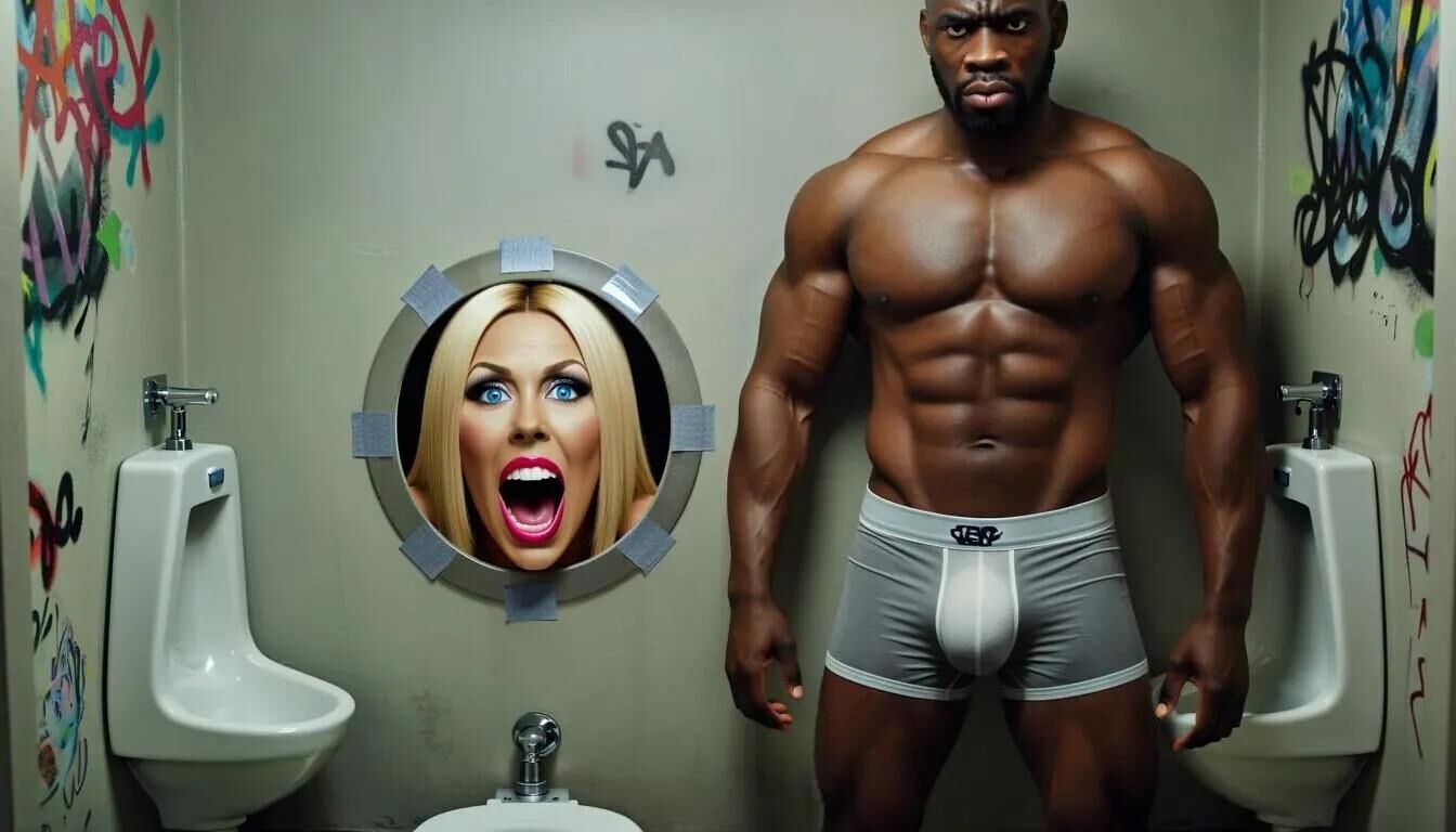 Ai Gloryhole en el baño de hombres en el Centro de Refugiados