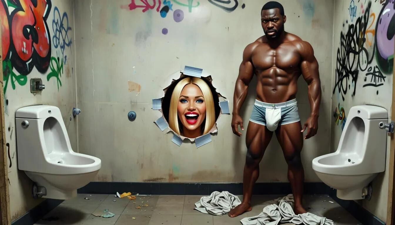 Ai Gloryhole en el baño de hombres en el Centro de Refugiados