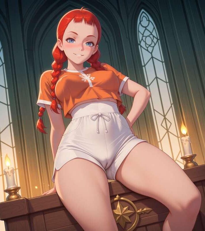 アニメのセクシーなアンシャーリーレッドヘンテン