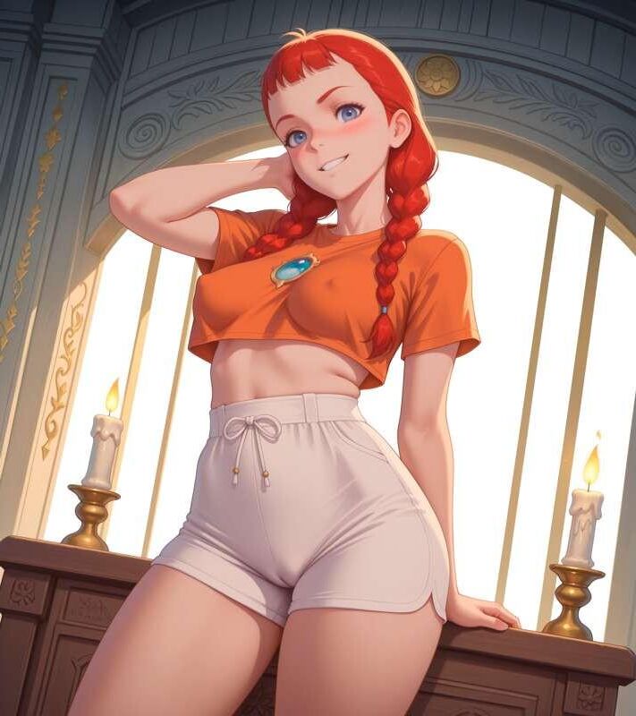 アニメのセクシーなアンシャーリーレッドヘンテン