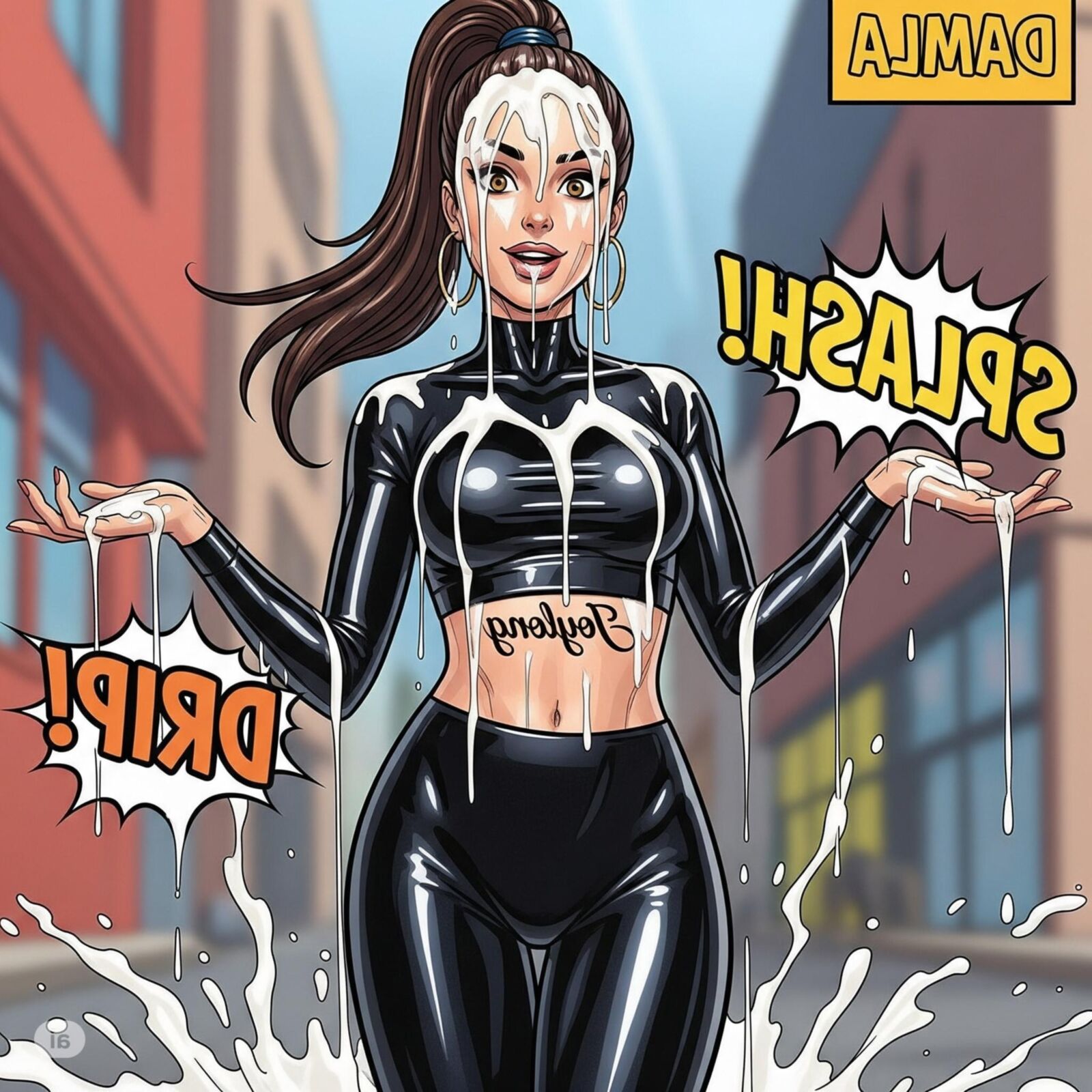 Un incident laiteux avec la reine du latex Damla