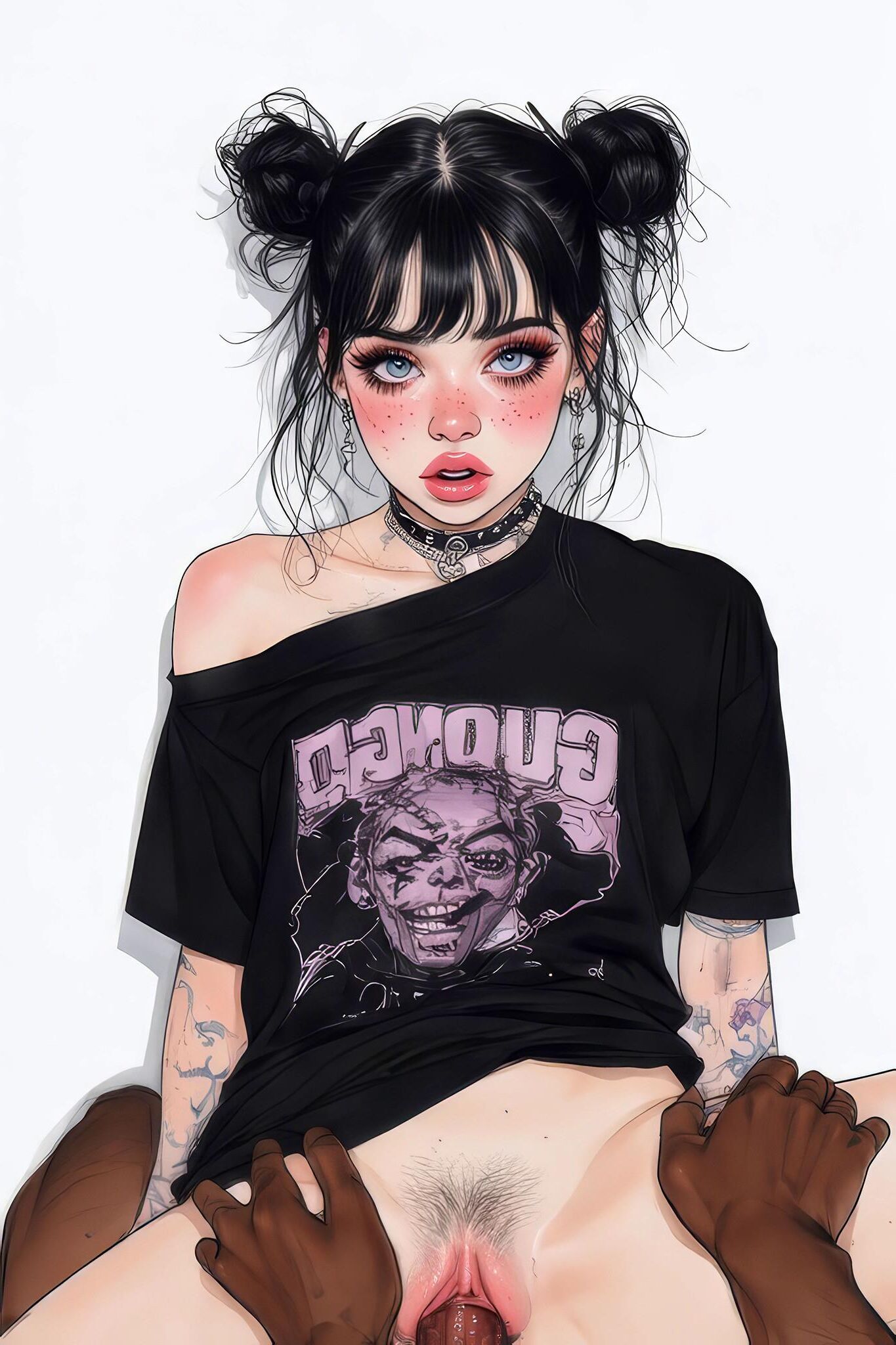 Goth Girls нравится, темное межрасовое искусство ИИ