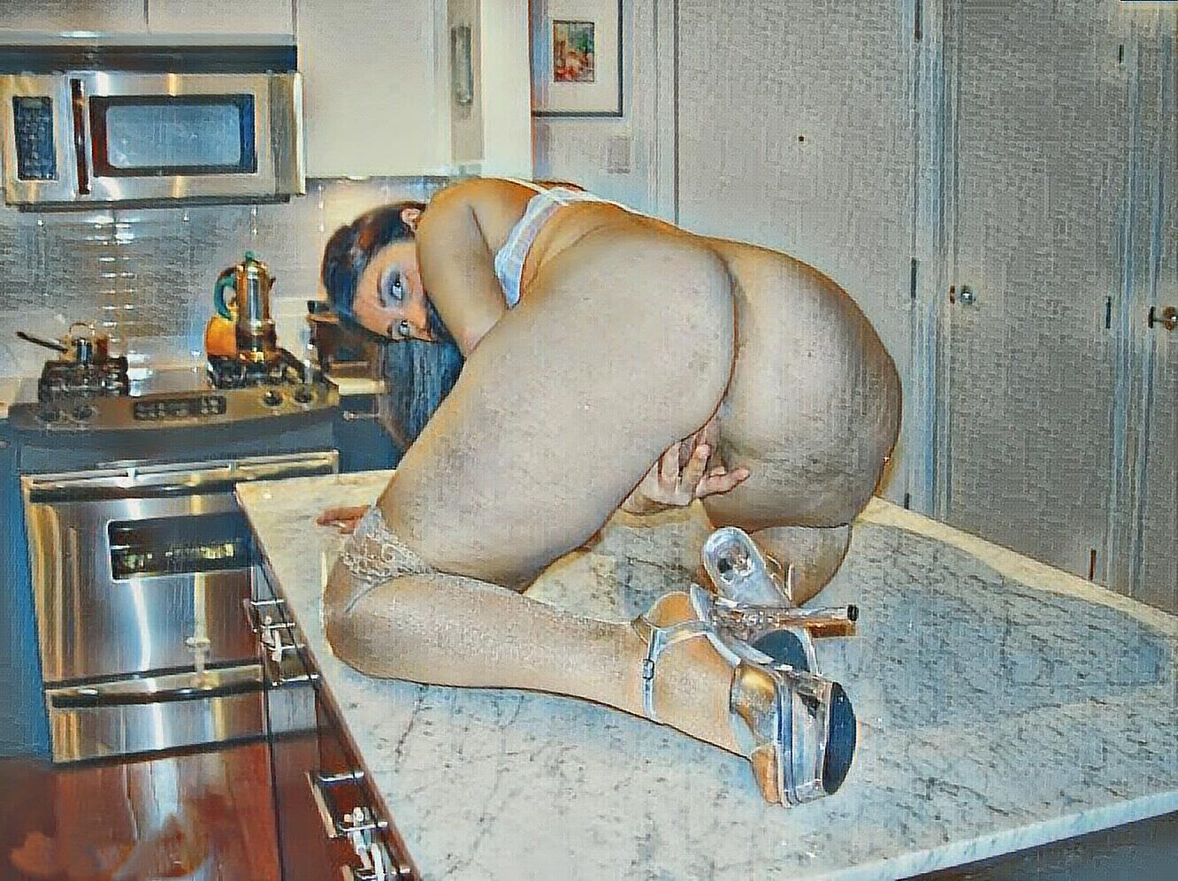 Damas calientes en la cocina